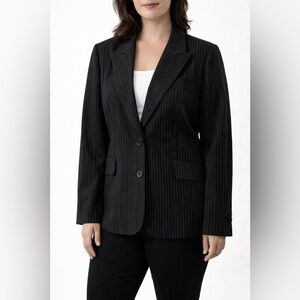 Classic Black Pinstripe Women's Blazer